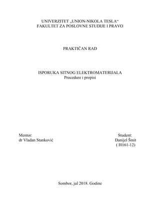 Isporuka sitnog elektromaterijala – procedure i propisi