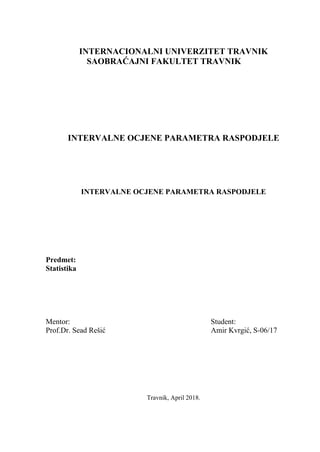 Intervalne ocene parametara raspodele