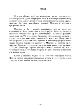 Geografske i društvene karakteristike Meksika