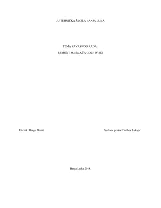 Remont menjača golfa-iv