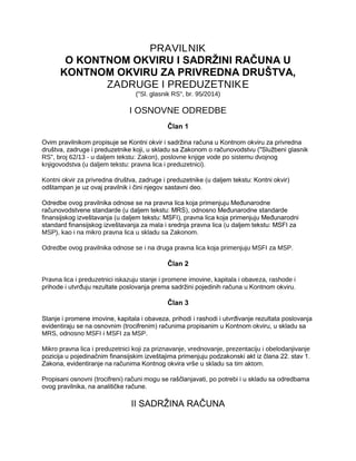 Pravilnik o kontnom okviru