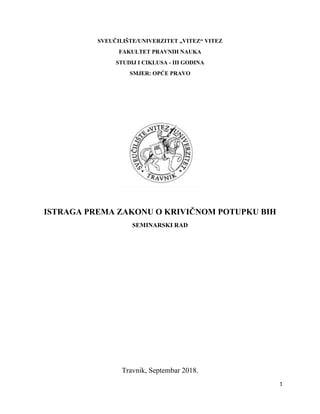 Istraga u krivičnom postupku