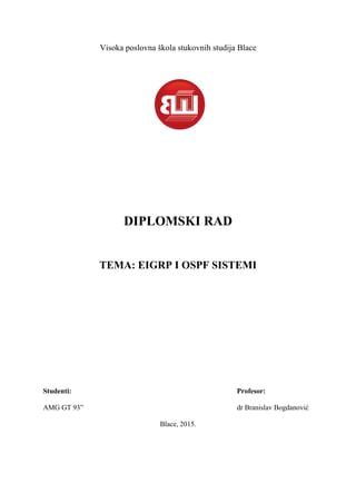 Eigrp i ospf sistemi