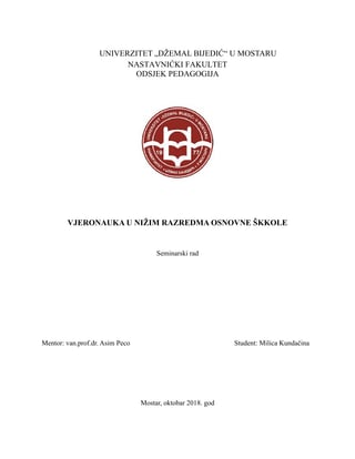 Veronauka u osnovnim školama