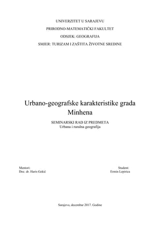 Urbano geografske karatkeristike Minhena