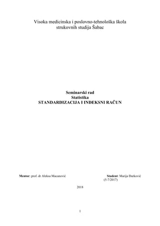 Standardizacija i indeksni račun