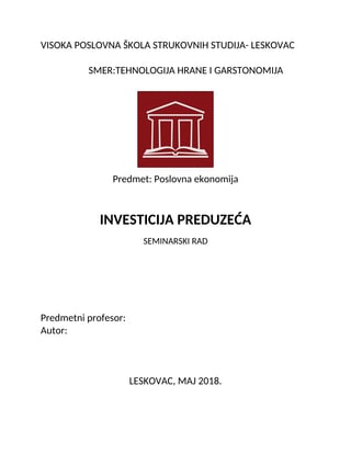 Investicije preduzeća