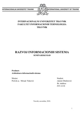 Arhitektura informacionih sistema