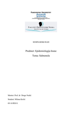 Salmonela: epidemiologija hrane