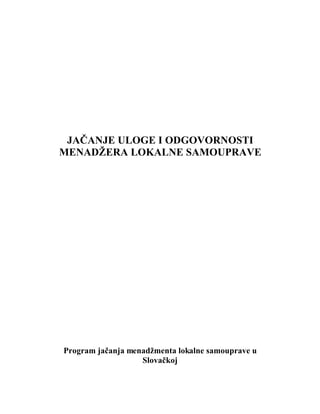 Jačanje uloge i odgovornosti menadžera lokalne samouprave