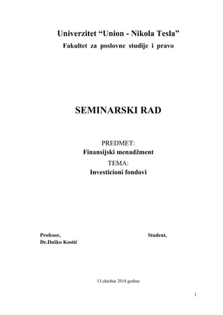 Investicioni fondovi