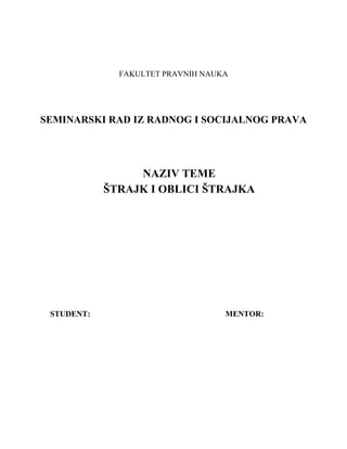 Štrajk i oblici štrajka