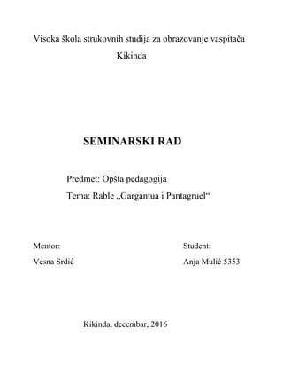 Rable „Gargantua i Pantagruel“