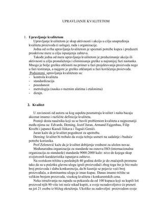 Upravljanje kvalitetom