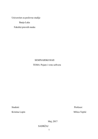 Pojam i vrste softvera