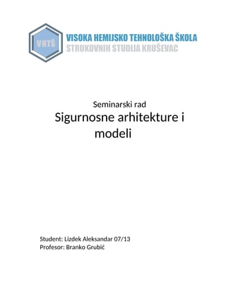 Sigurnosne arhitekture i modeli