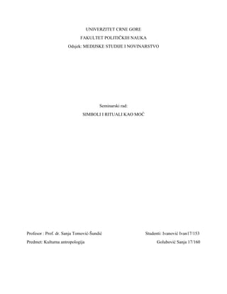 Simboli i rituali kao moć