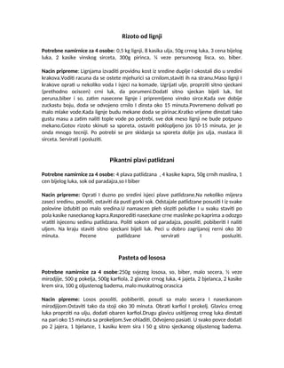 Zbirka recepata za jela i pića