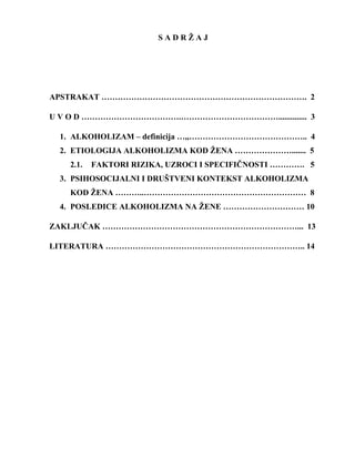 Alkoholizam kod žena