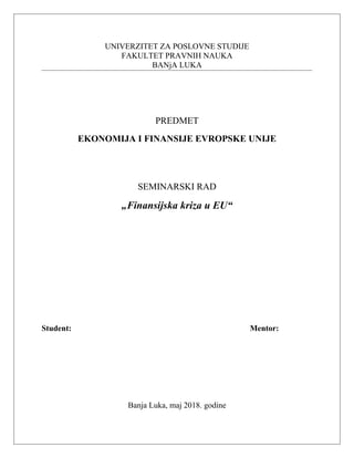 Finansijska kriza u EU
