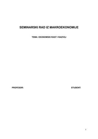 Ekonomski rast i razvoj privrede