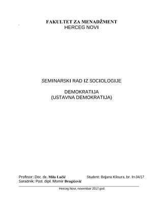 Demokratija: ustavna demokratija