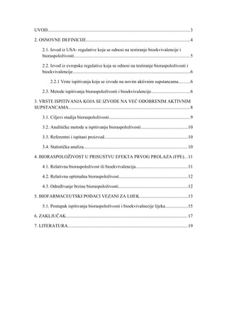 Bioraspoloživost i bioekvivalencija