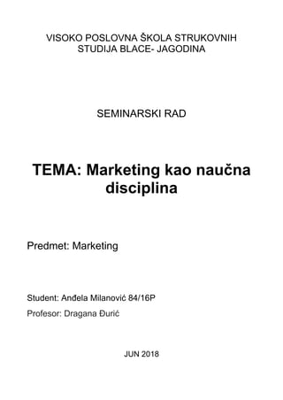 Marketing kao naučna disciplina