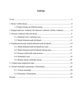 Procena vrednosti akcija