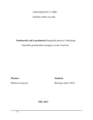 Upotreba geotermalne energije