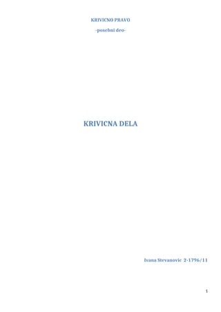 Krivično pravo- posebni deo