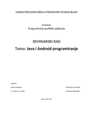 Programiranje grafickih aplikacija