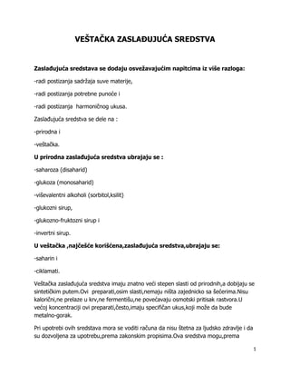 Veštačka zaslađujuća sredstva