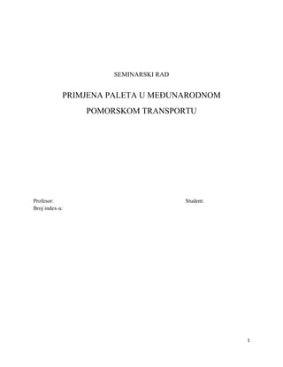 Primjena paleta u međunarodnom transportu