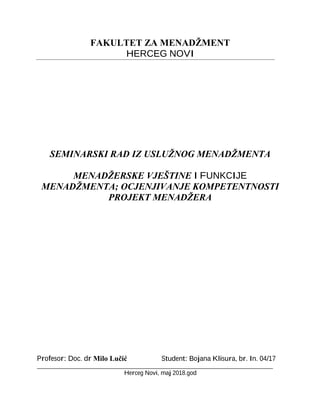 Menadžerske veštine i funkcije menadžera