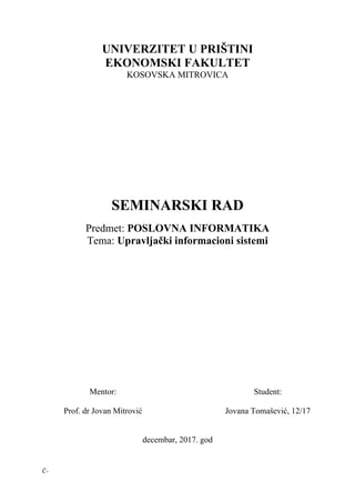 Informacioni sistemi