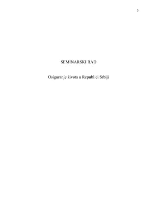 Osiguranje života u Republici Srbiji