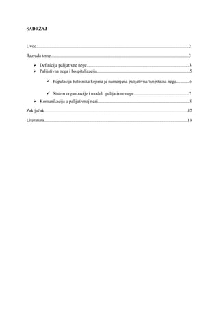 Komunikacija u palijativnoj nezi