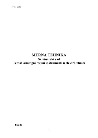 Analogni merni instrumenti