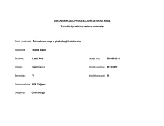 Proces zdravstvene nege – endometrioza
