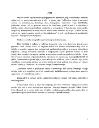 Diskriminacija zaposlenih na radnom mestu