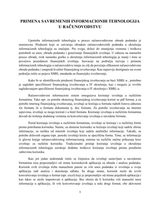 Primena savremenih informacionih tehnologija u računovodstvu