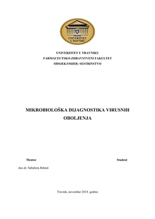 Mikrobiološka dijagnostika virusnih oboljenja