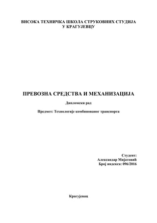 Prevozna sredstva i mehanizacija