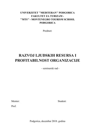 Razvoj ljudskih-resursa i profitabilnost-organizacije