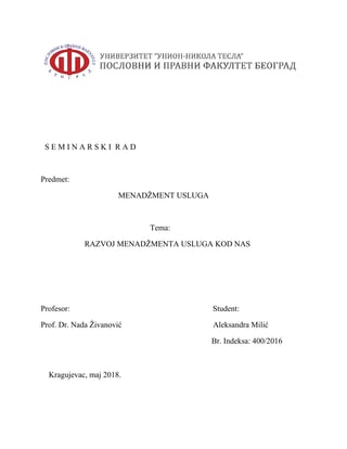 Razvj menadžment usluga kod nas