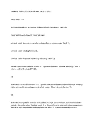 Evropska direktiva 1999