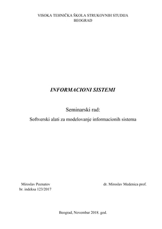 Softverski alati za modelovanje informacionih sistema
