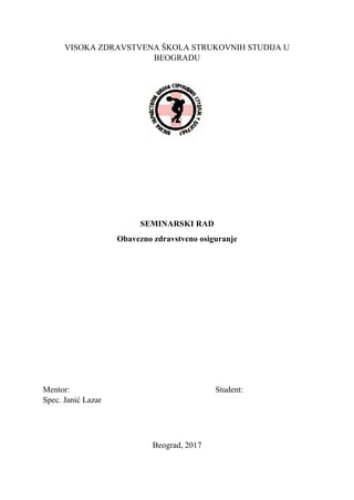 Obavezno zdravstveno osiguranje