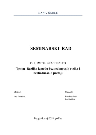 Razlika između bezbednosnih rizika i bezbednosnih pretnji